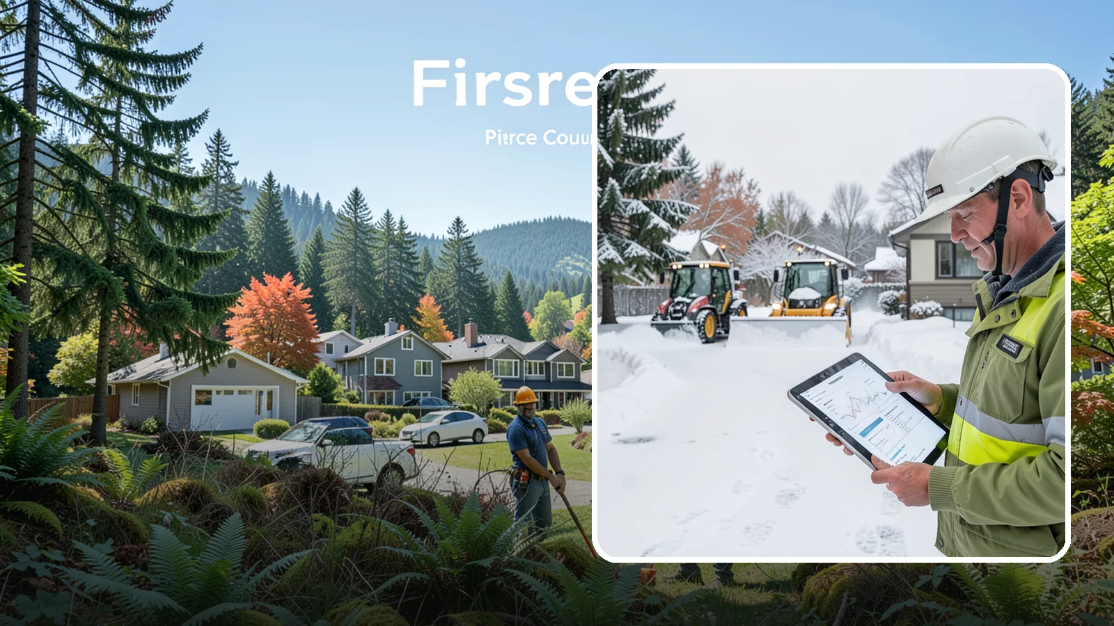 Holiday Snow Removal in Fircrest, Pierce County, WA - We keep Western Washington homes and businesses accessible through Thanksgiving, Christmas, and New Year's when a Cascade cold...
