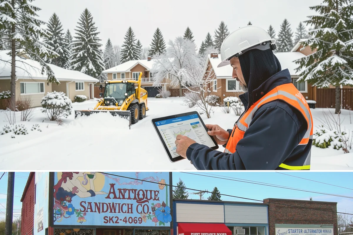 Holiday Snow Removal in Ruston, Pierce County, WA - Book holiday coverage by early November so your property is locked into a route before the first arctic outflow of the season.