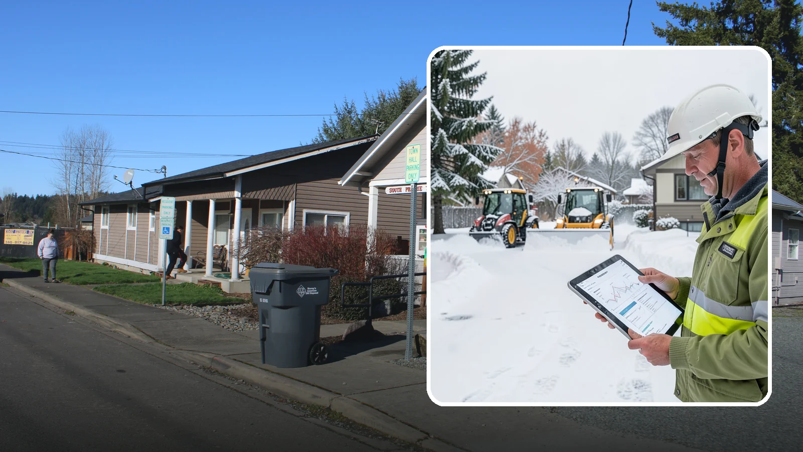 Holiday Snow Removal in South Prairie, Pierce County, WA - We keep Western Washington homes and businesses accessible through Thanksgiving, Christmas, and New Year's when a Cascade cold...