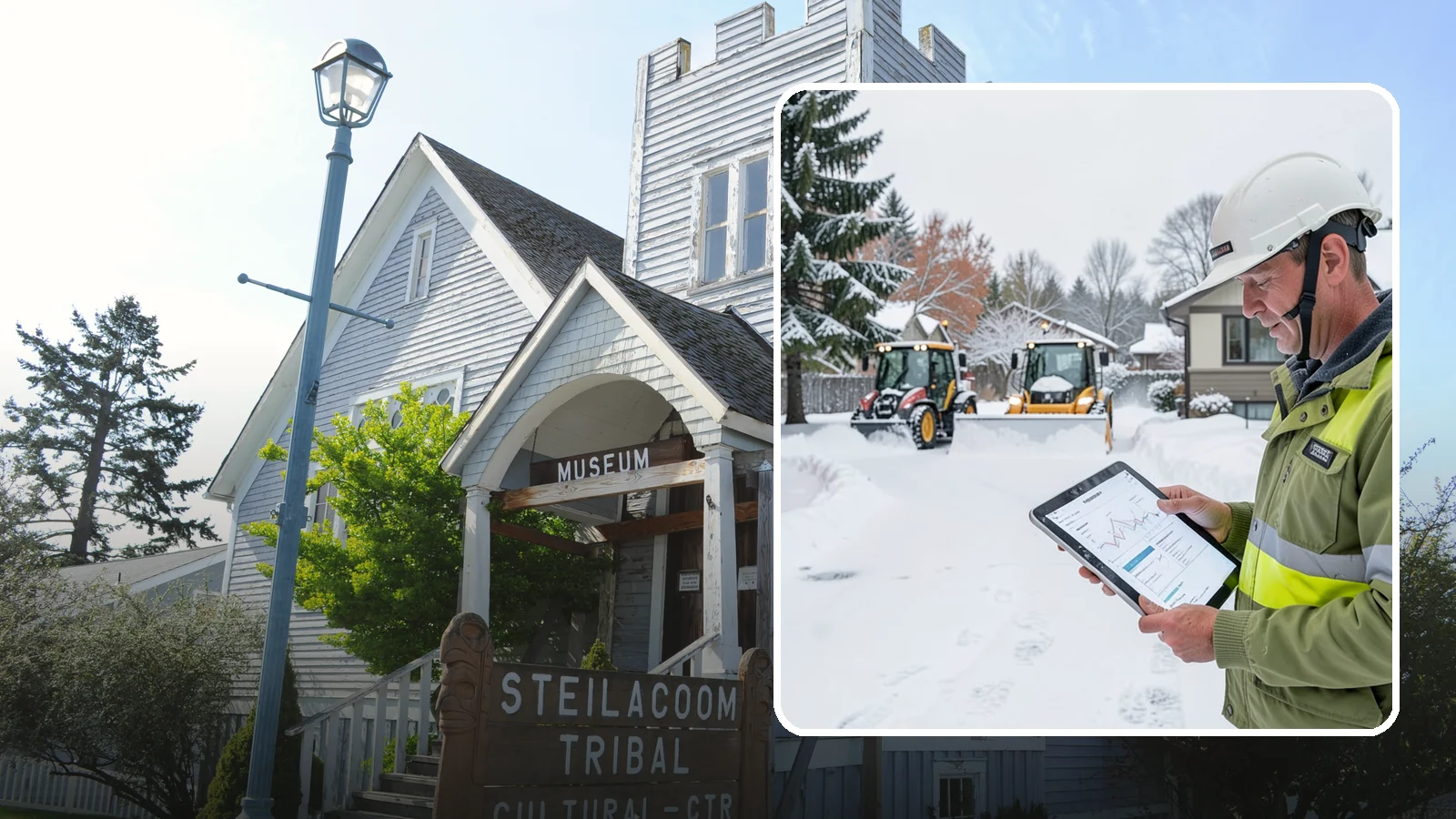 Holiday Snow Removal in Steilacoom, Pierce County, WA - We keep Western Washington homes and businesses accessible through Thanksgiving, Christmas, and New Year's when a Cascade cold...