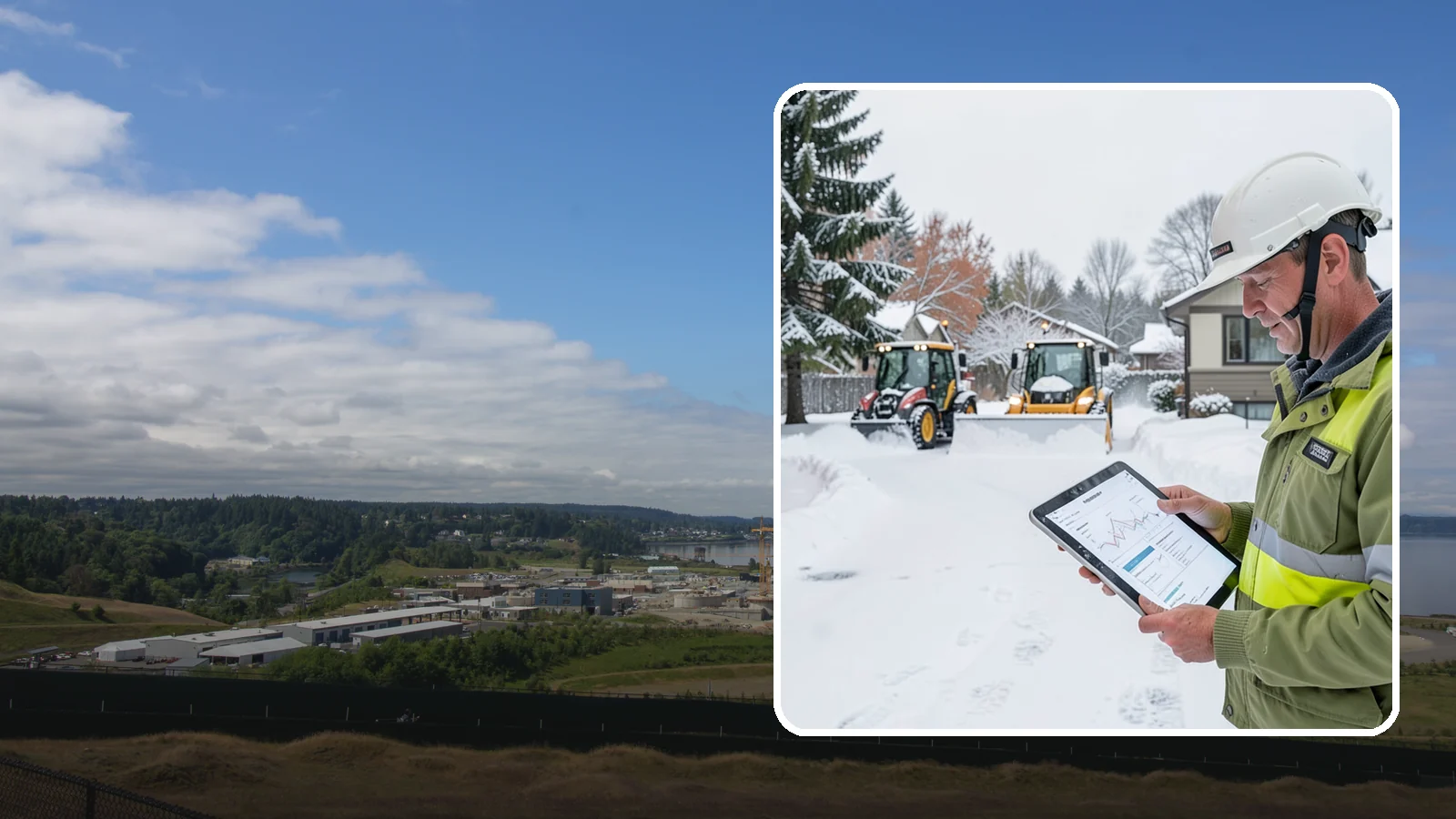 Holiday Snow Removal in University Place, Pierce County, WA - We keep Western Washington homes and businesses accessible through Thanksgiving, Christmas, and New Year's when a Cascade cold...