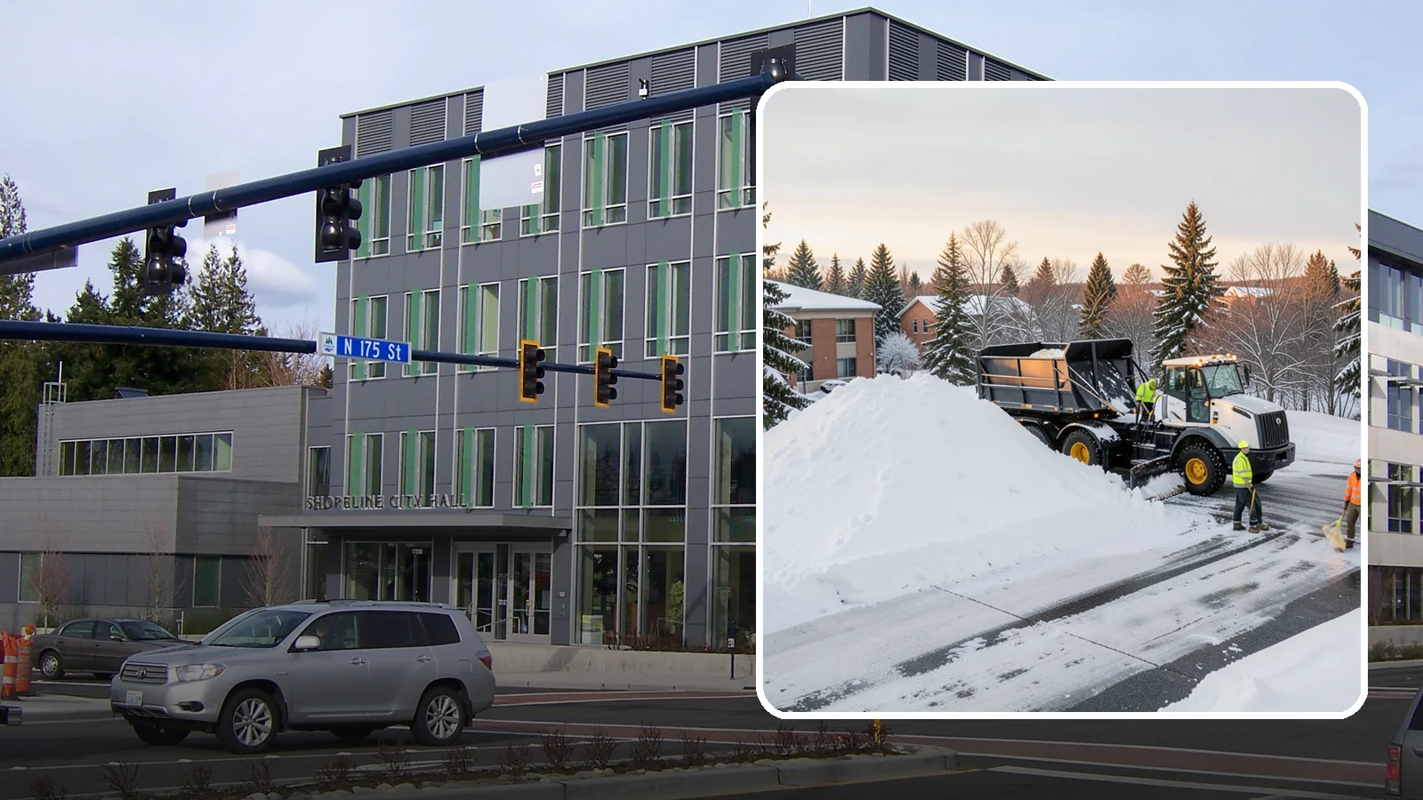 Hospital Snow Hauling in Shoreline, King County, WA - We haul snow from hospital lots, drives, and emergency approaches where uninterrupted access is non-negotiable.
