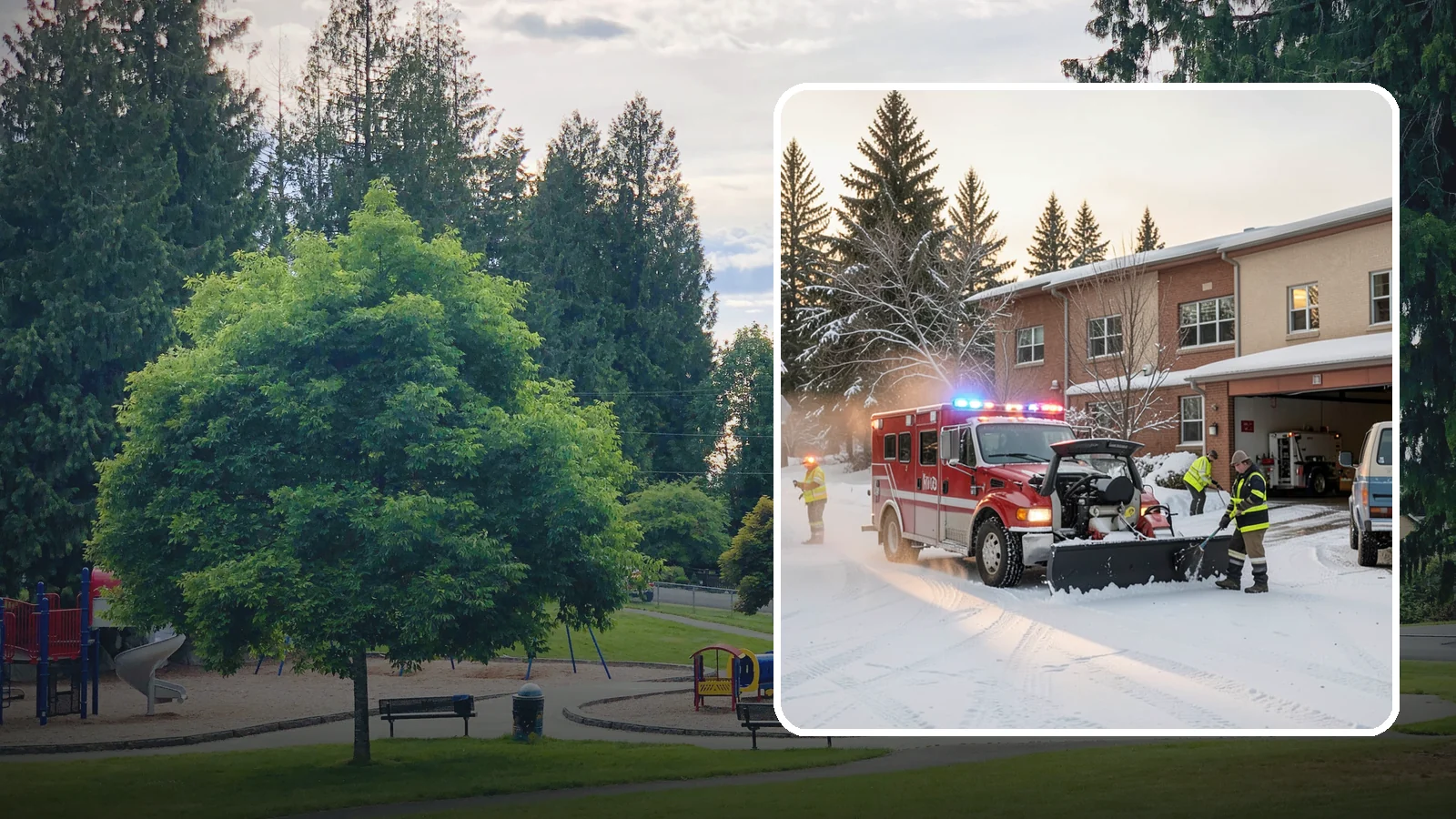 Hospital Snow Removal in Bonney Lake, Pierce County, WA - At a hospital, a cleared ambulance bay and a safe patient walkway are life-safety essentials, so we treat every route as...