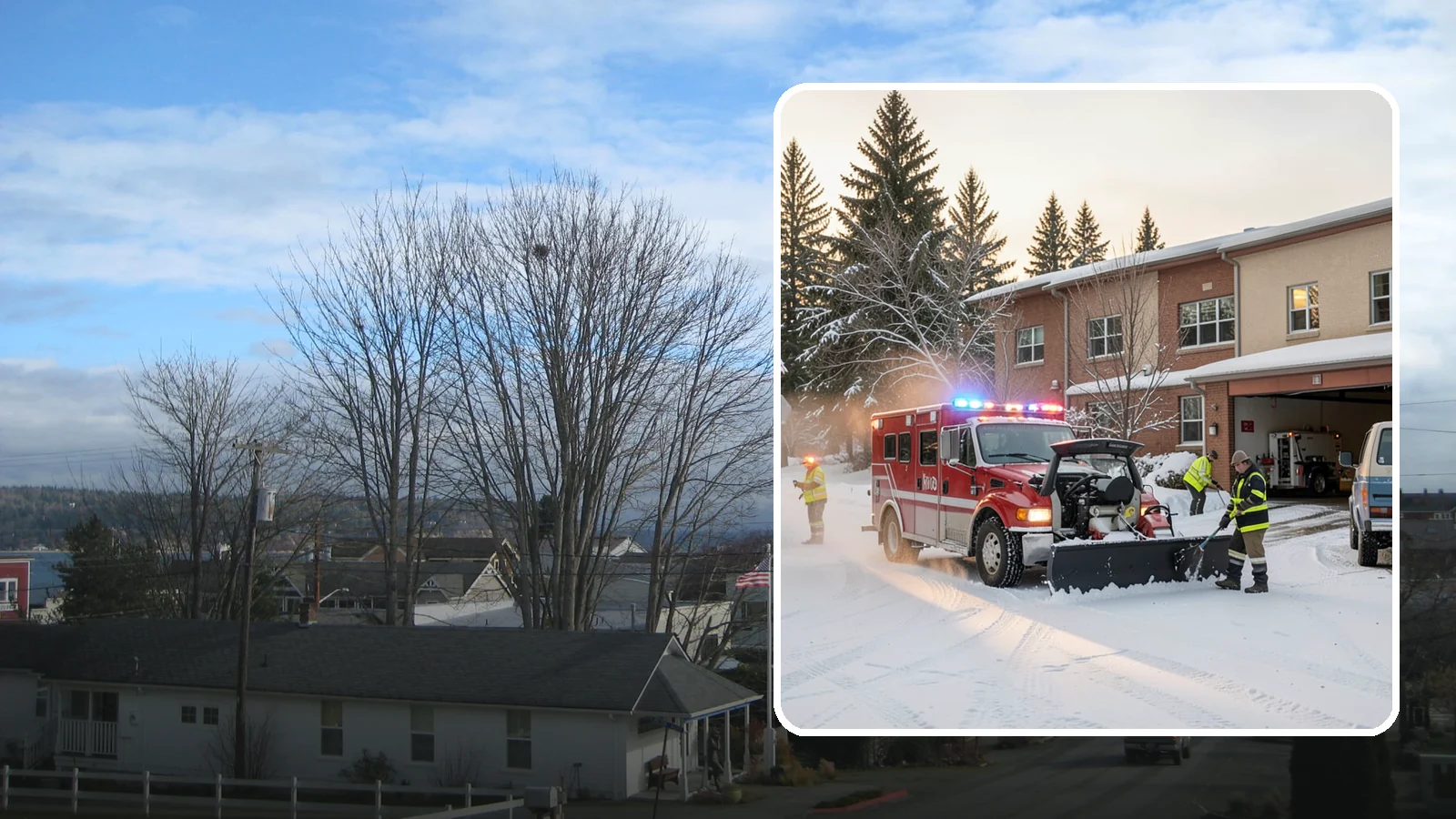 Hospital Snow Removal in Langley, Island County, WA - At a hospital, a cleared ambulance bay and a safe patient walkway are life-safety essentials, so we treat every route as...