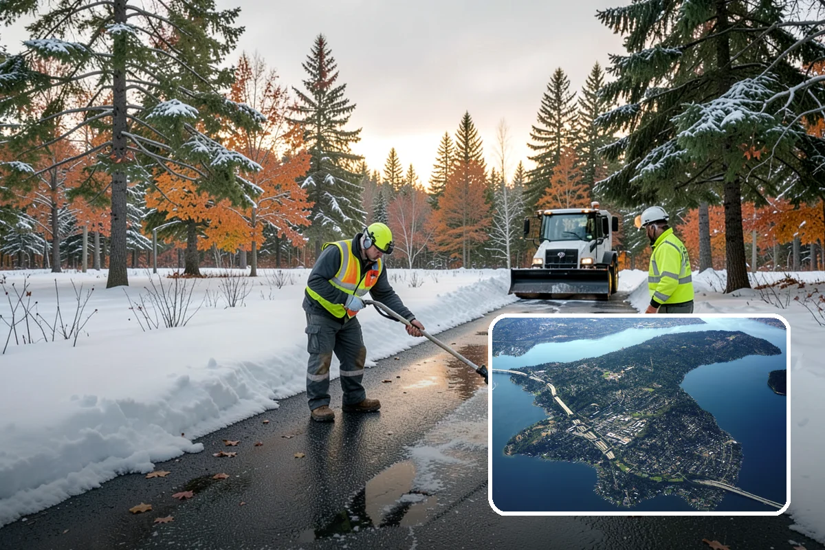 Hospital Snow Removal in Mercer Island, King County, WA - Ambulance bays and ER entrances cleared first