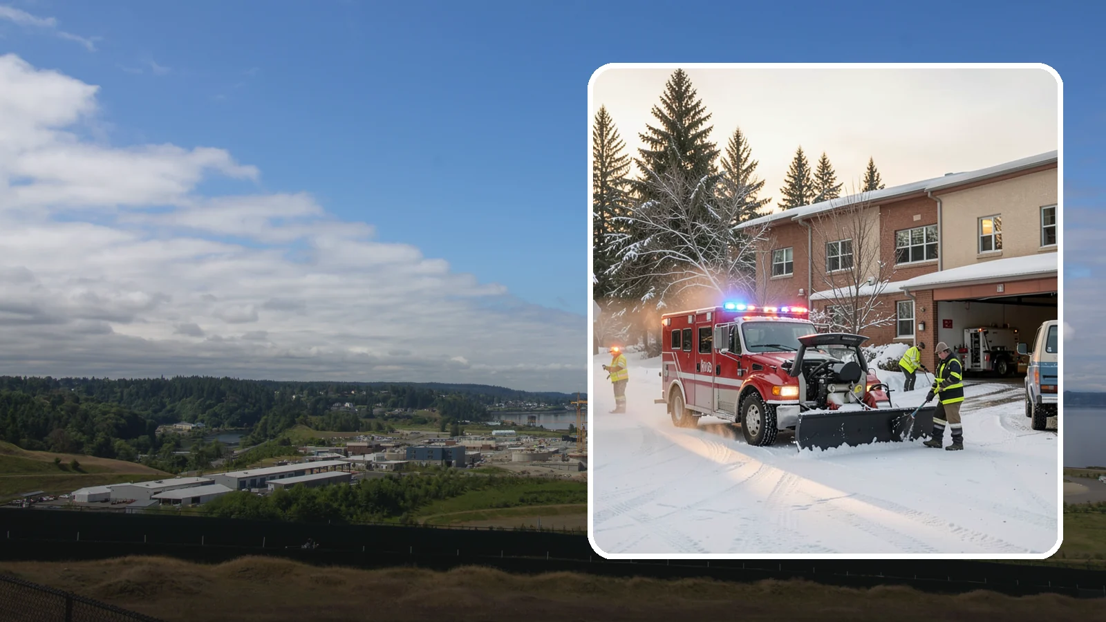 Hospital Snow Removal in University Place, Pierce County, WA - At a hospital, a cleared ambulance bay and a safe patient walkway are life-safety essentials, so we treat every route as...