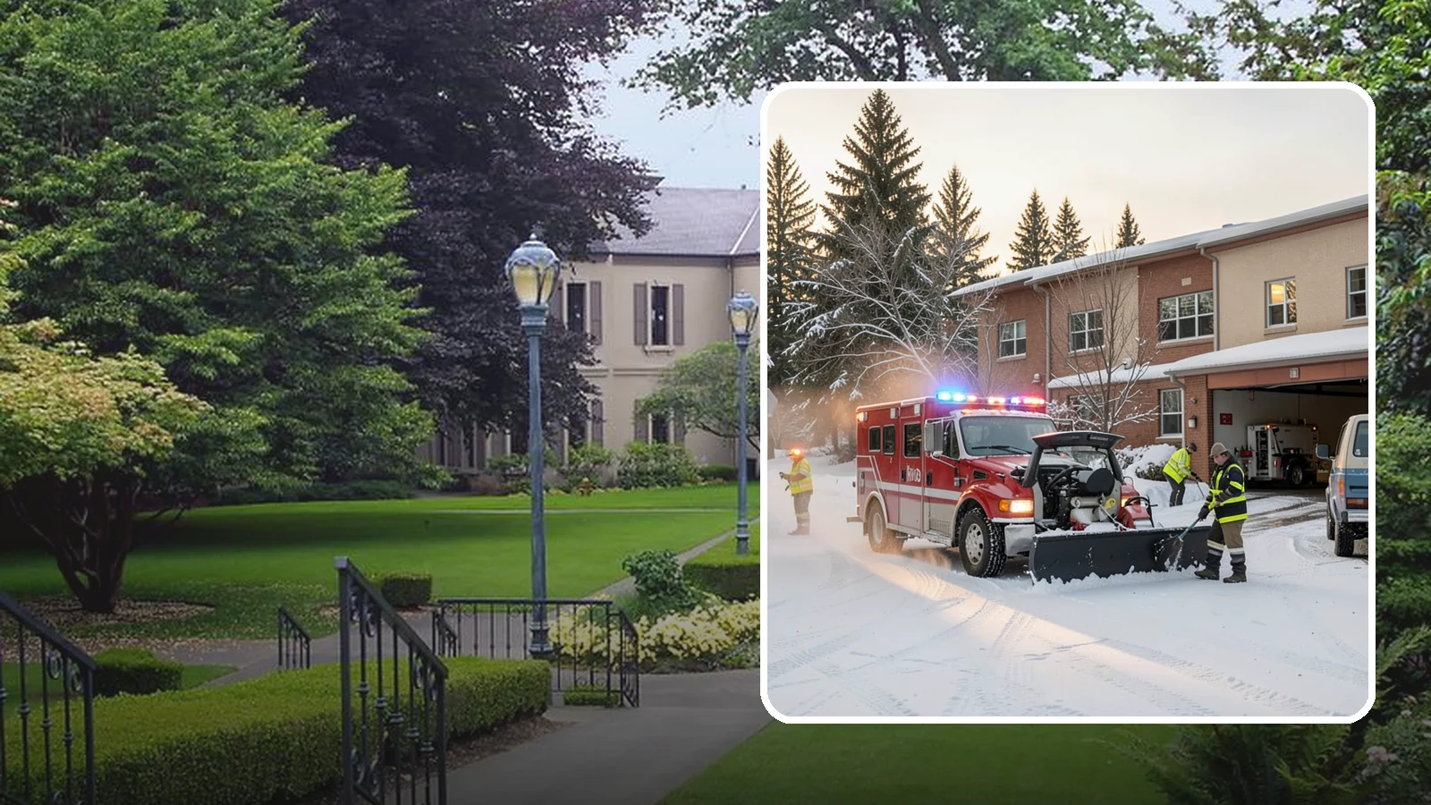 Hospital Snow Removal in Woodinville, King County, WA - At a hospital, a cleared ambulance bay and a safe patient walkway are life-safety essentials, so we treat every route as...
