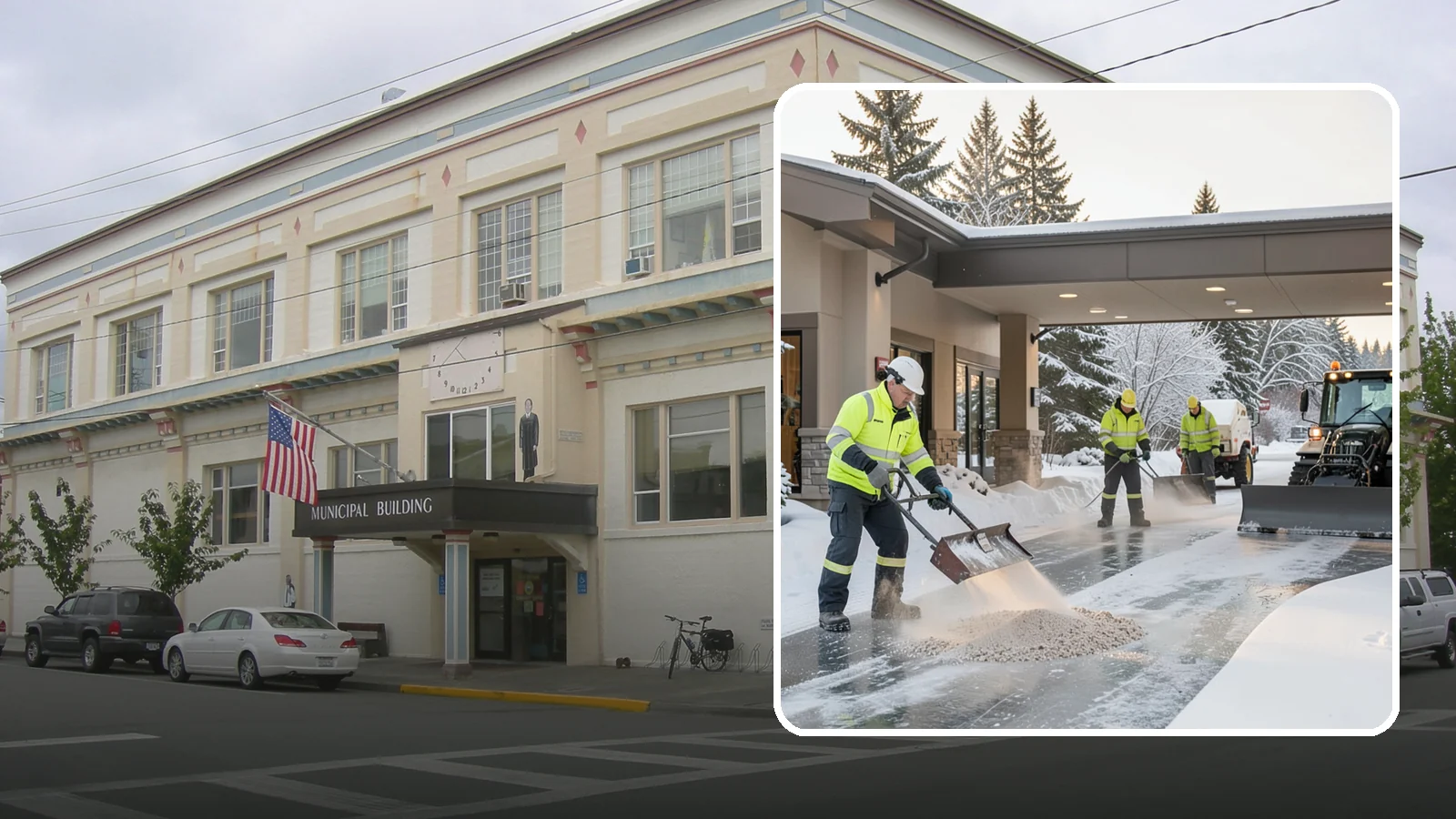 Hotel Deicing in Anacortes, Skagit County, WA - Deicing for hotels that keeps porte-cocheres, guest entrances, and walkways pristine so arriving travelers step onto safe, dry...