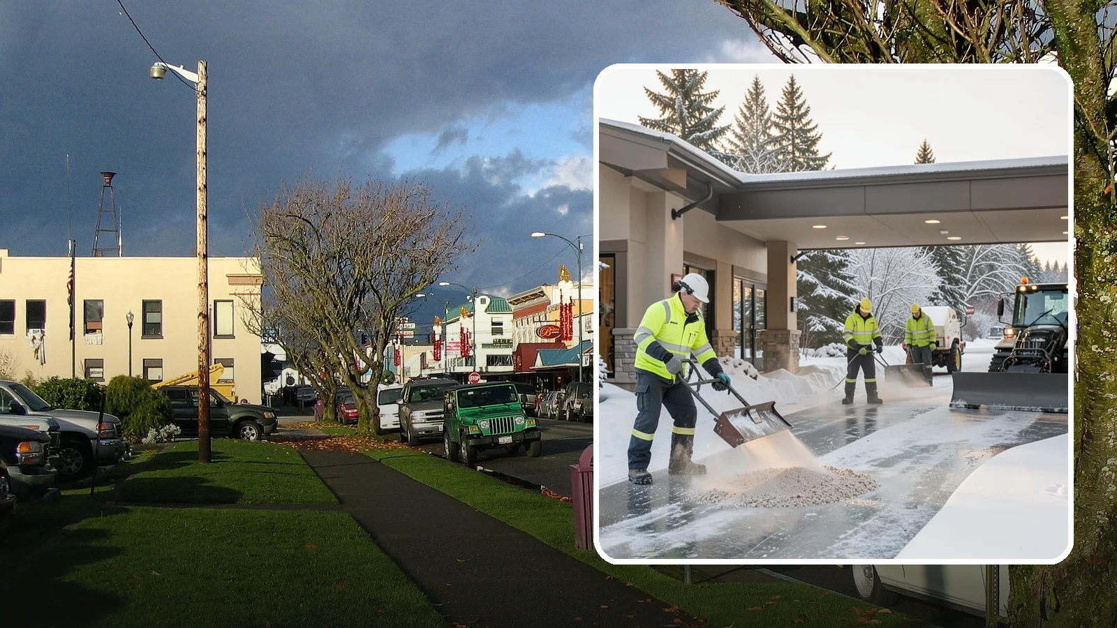 Hotel Deicing in Arlington, Snohomish County, WA - Deicing for hotels that keeps porte-cocheres, guest entrances, and walkways pristine so arriving travelers step onto safe, dry...