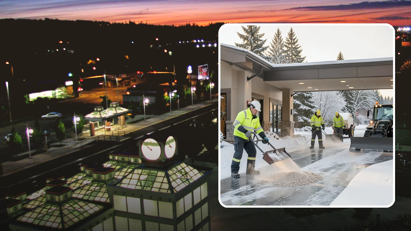 Hotel Deicing in Auburn, King County, WA - Deicing for hotels that keeps porte-cocheres, guest entrances, and walkways pristine so arriving travelers step onto safe, dry...