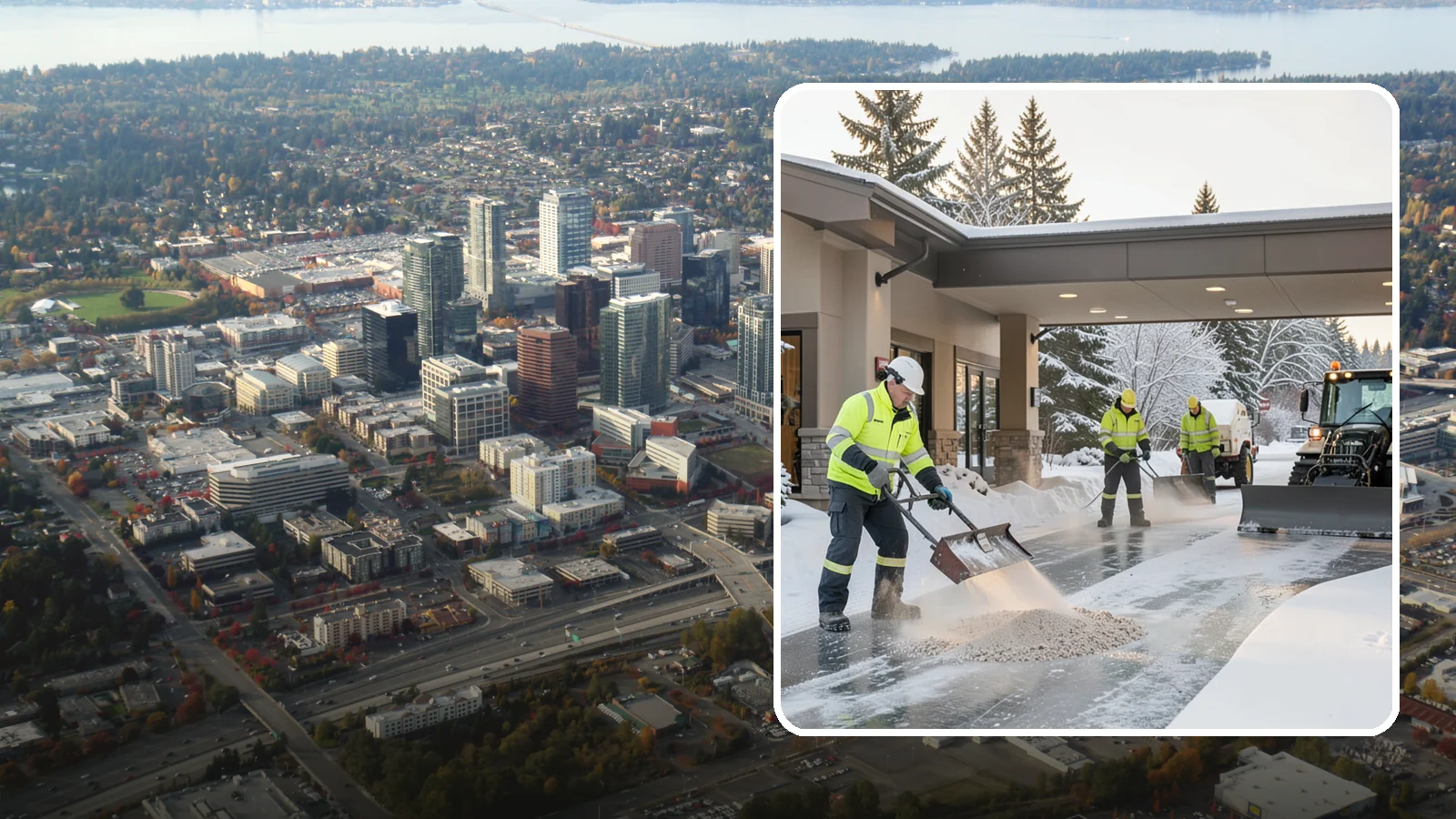 Hotel Deicing in Bellevue, King County, WA - Deicing for hotels that keeps porte-cocheres, guest entrances, and walkways pristine so arriving travelers step onto safe, dry...