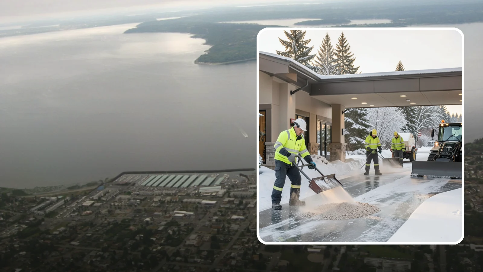 Hotel Deicing in Des Moines, King County, WA - Deicing for hotels that keeps porte-cocheres, guest entrances, and walkways pristine so arriving travelers step onto safe, dry...