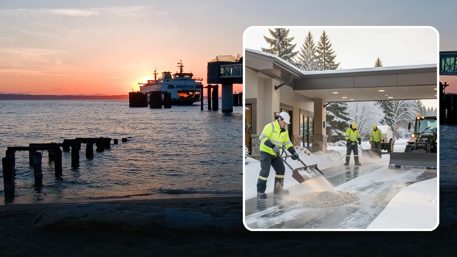 Hotel Deicing in Edmonds, Snohomish County, WA - Deicing for hotels that keeps porte-cocheres, guest entrances, and walkways pristine so arriving travelers step onto safe, dry...