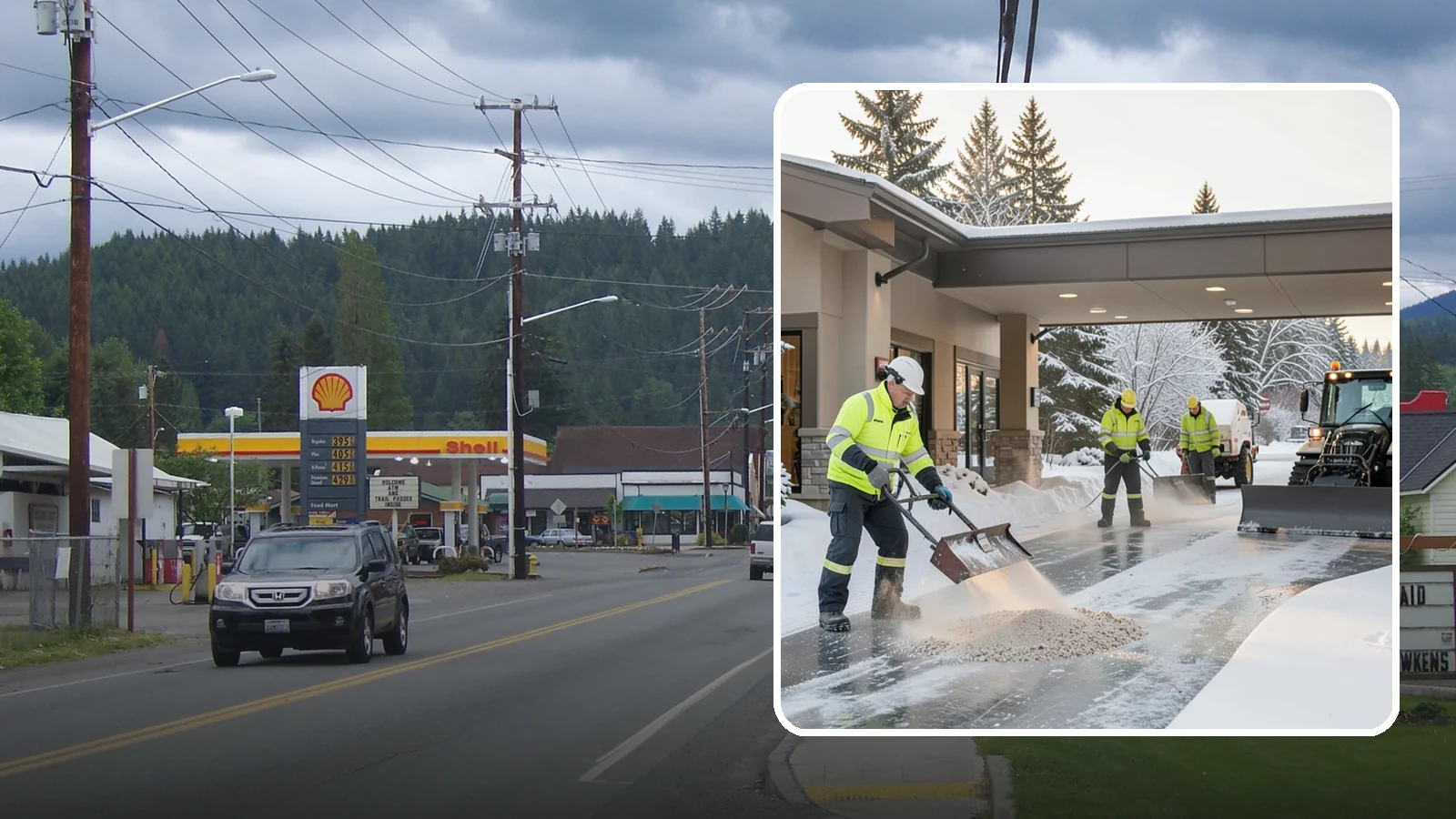 Hotel Deicing in Granite Falls, Snohomish County, WA - Deicing for hotels that keeps porte-cocheres, guest entrances, and walkways pristine so arriving travelers step onto safe, dry...