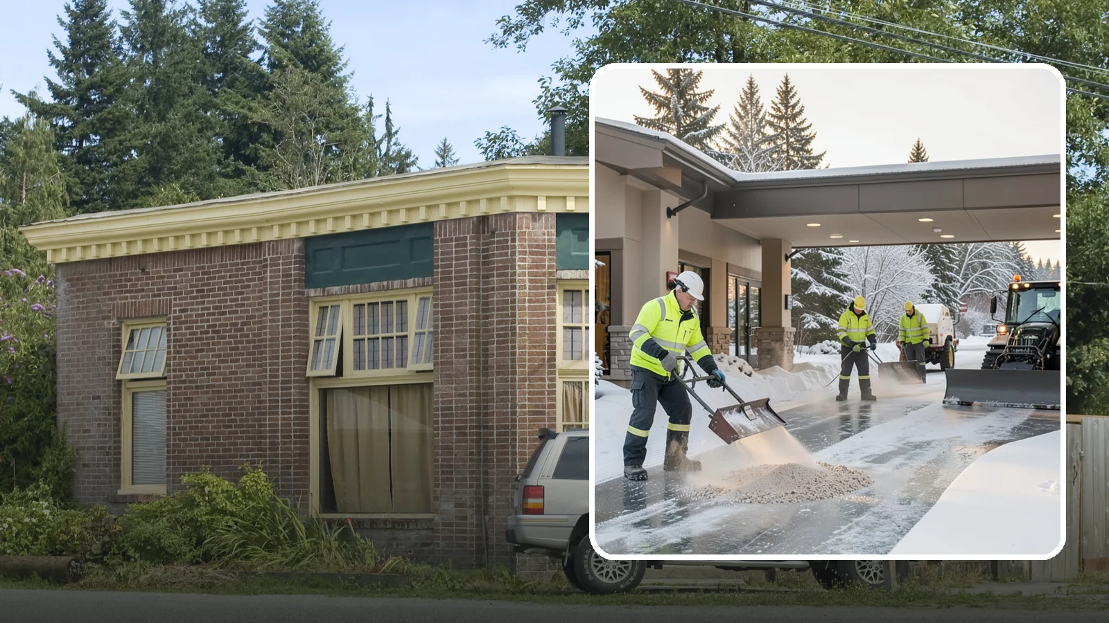 Hotel Deicing in Hamilton, Skagit County, WA - Deicing for hotels that keeps porte-cocheres, guest entrances, and walkways pristine so arriving travelers step onto safe, dry...