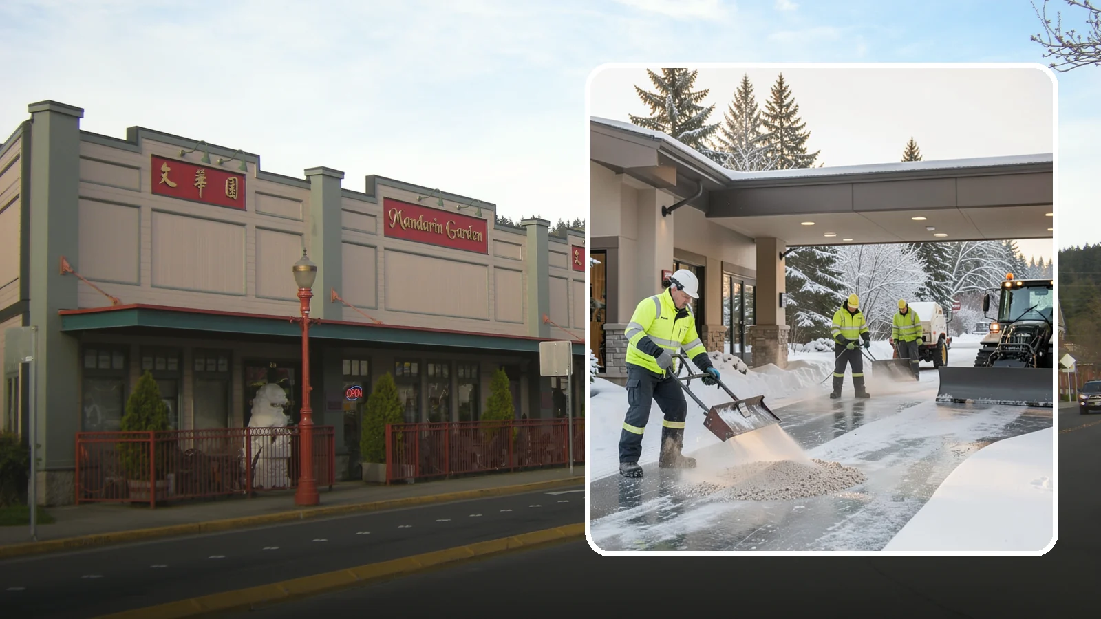 Hotel Deicing in Issaquah, King County, WA - Deicing for hotels that keeps porte-cocheres, guest entrances, and walkways pristine so arriving travelers step onto safe, dry...