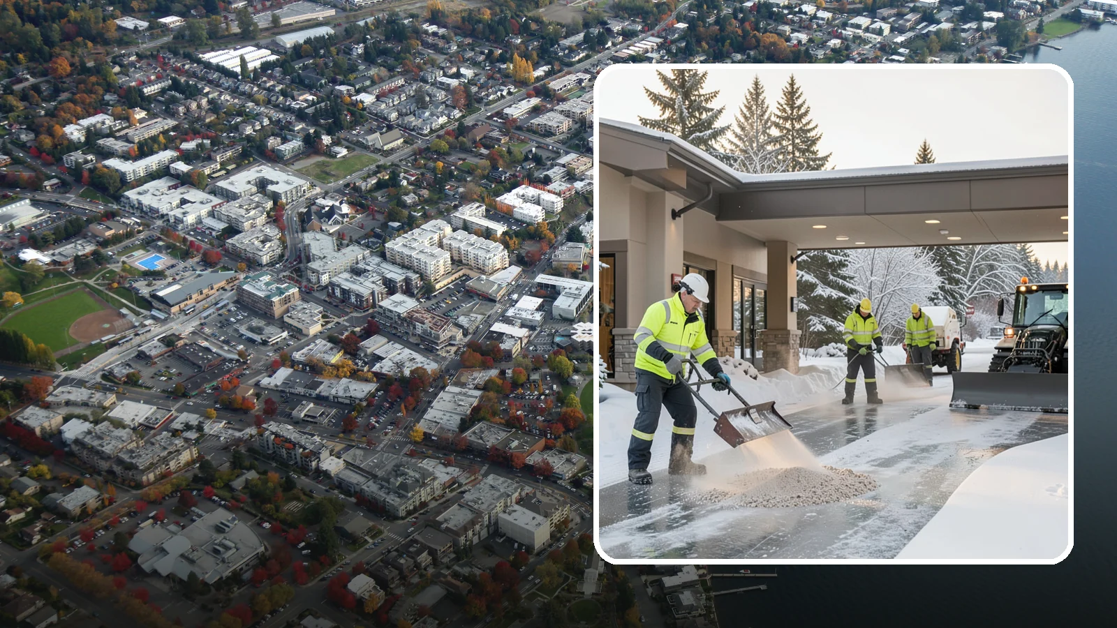 Hotel Deicing in Kirkland, King County, WA - Deicing for hotels that keeps porte-cocheres, guest entrances, and walkways pristine so arriving travelers step onto safe, dry...