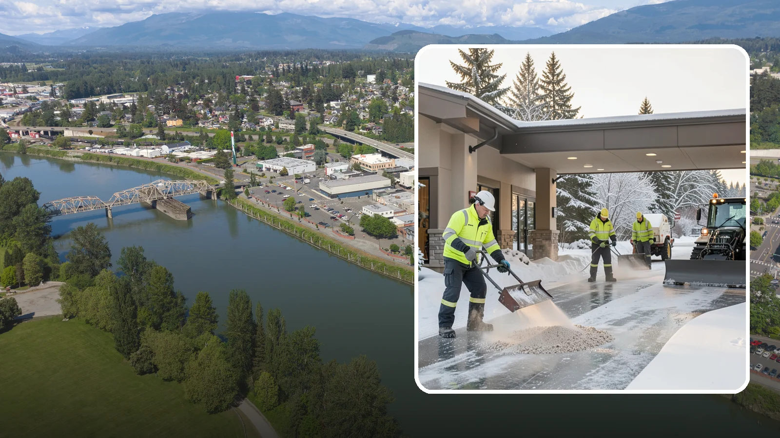 Hotel Deicing in Mount Vernon, Skagit County, WA - Deicing for hotels that keeps porte-cocheres, guest entrances, and walkways pristine so arriving travelers step onto safe, dry...