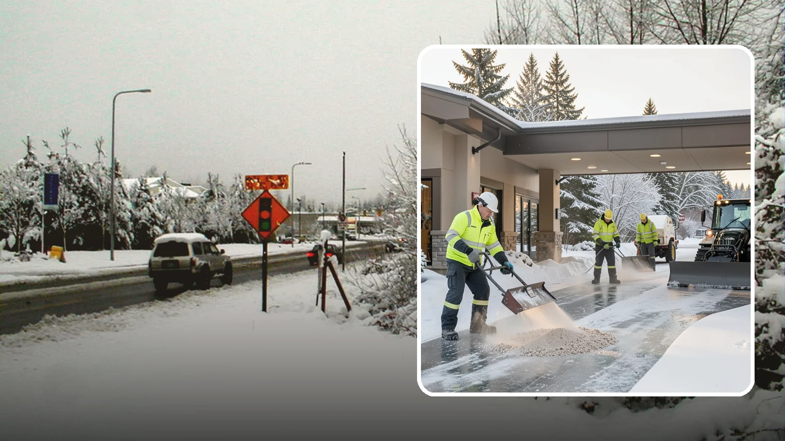 Hotel Deicing in Newcastle, King County, WA - Deicing for hotels that keeps porte-cocheres, guest entrances, and walkways pristine so arriving travelers step onto safe, dry...