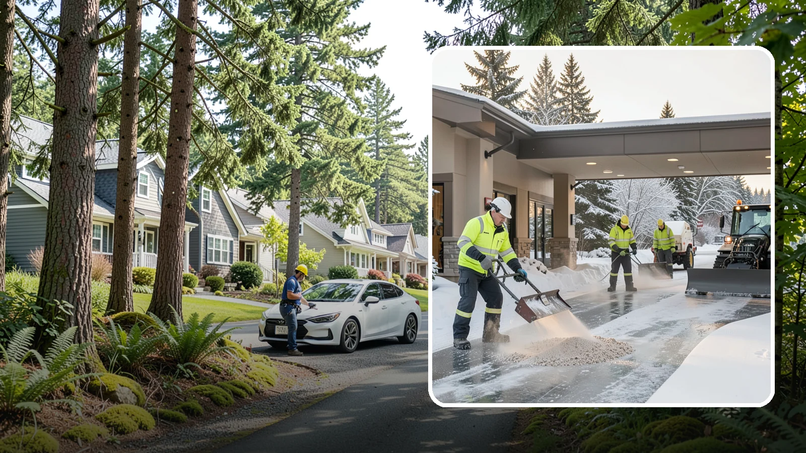 Hotel Deicing in Normandy Park, King County, WA - Deicing for hotels that keeps porte-cocheres, guest entrances, and walkways pristine so arriving travelers step onto safe, dry...