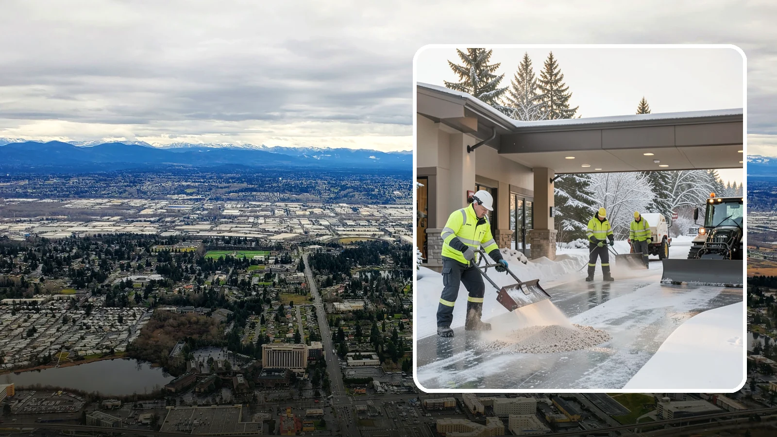 Hotel Deicing in SeaTac, King County, WA - Deicing for hotels that keeps porte-cocheres, guest entrances, and walkways pristine so arriving travelers step onto safe, dry...