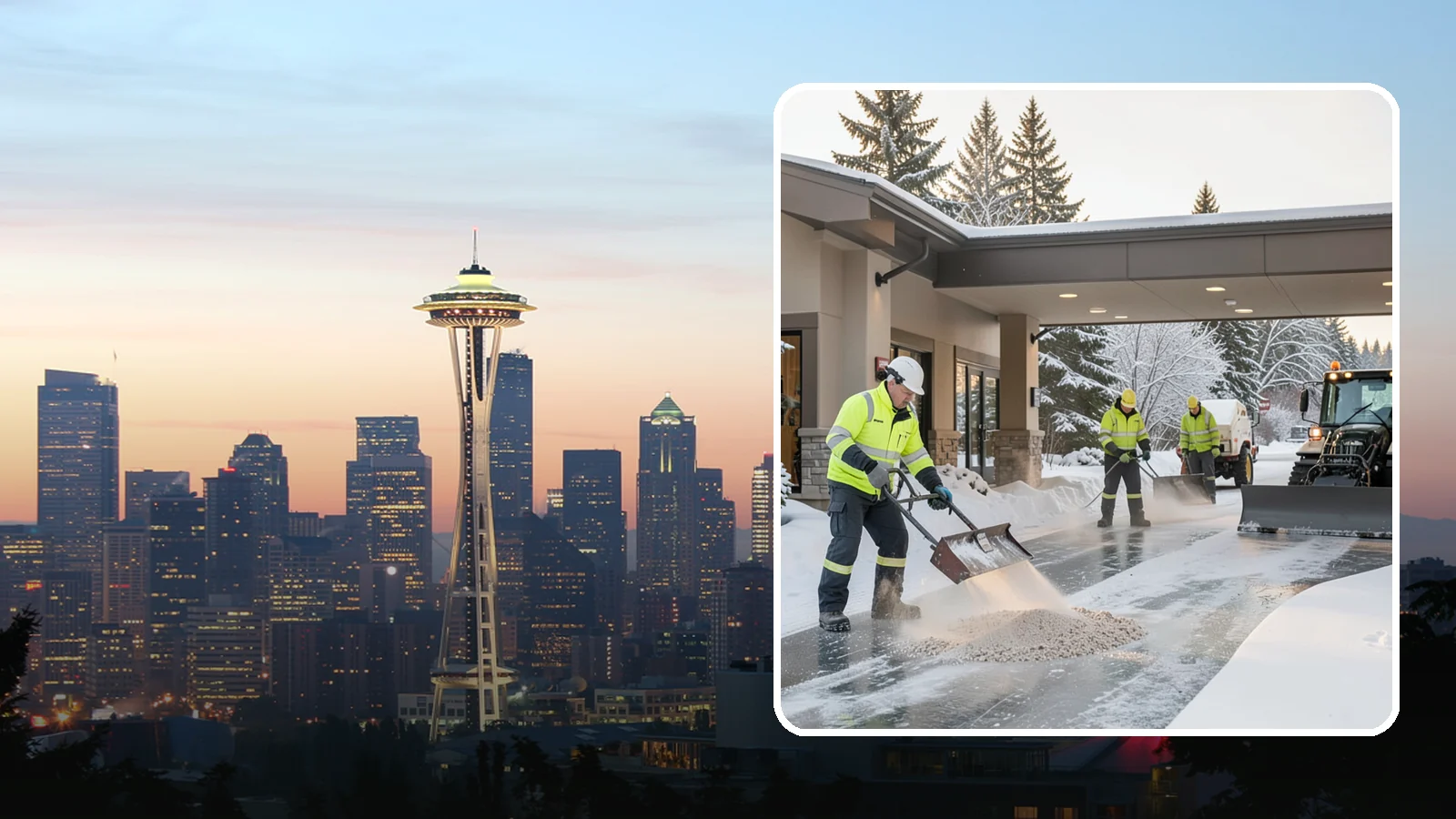Hotel Deicing in Seattle, King County, WA - Deicing for hotels that keeps porte-cocheres, guest entrances, and walkways pristine so arriving travelers step onto safe, dry...