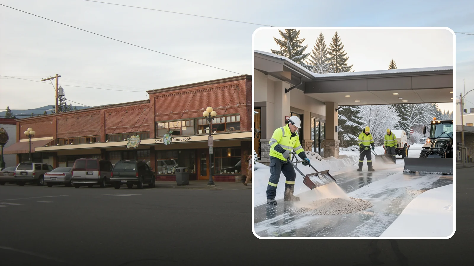 Hotel Deicing in Sedro-Woolley, Skagit County, WA - Deicing for hotels that keeps porte-cocheres, guest entrances, and walkways pristine so arriving travelers step onto safe, dry...