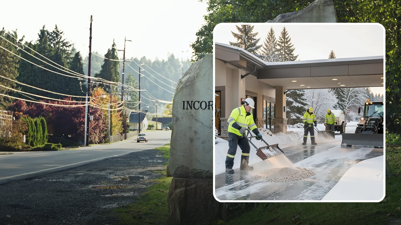 Hotel Deicing in Wilkeson, Pierce County, WA - Deicing for hotels that keeps porte-cocheres, guest entrances, and walkways pristine so arriving travelers step onto safe, dry...