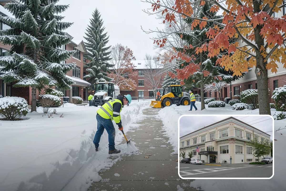 Hotel Parking Lot Snow Removal in Anacortes, Skagit County, WA - Guests arrive and depart smoothly at any hour of the storm