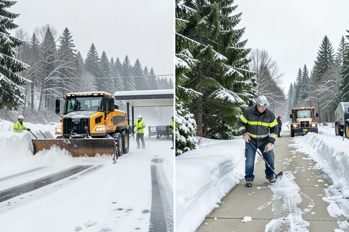 Hotel Parking Lot Snow Removal in Arlington, Snohomish County, WA - Prioritize the porte-cochere, entry drive, and guest parking with hotel staff