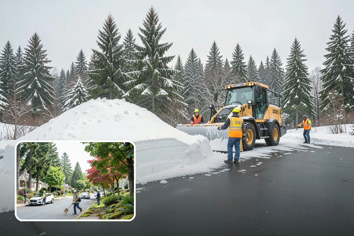 Hotel Parking Lot Snow Removal in Beaux Arts Village, King County, WA - Guests arrive and depart smoothly at any hour of the storm