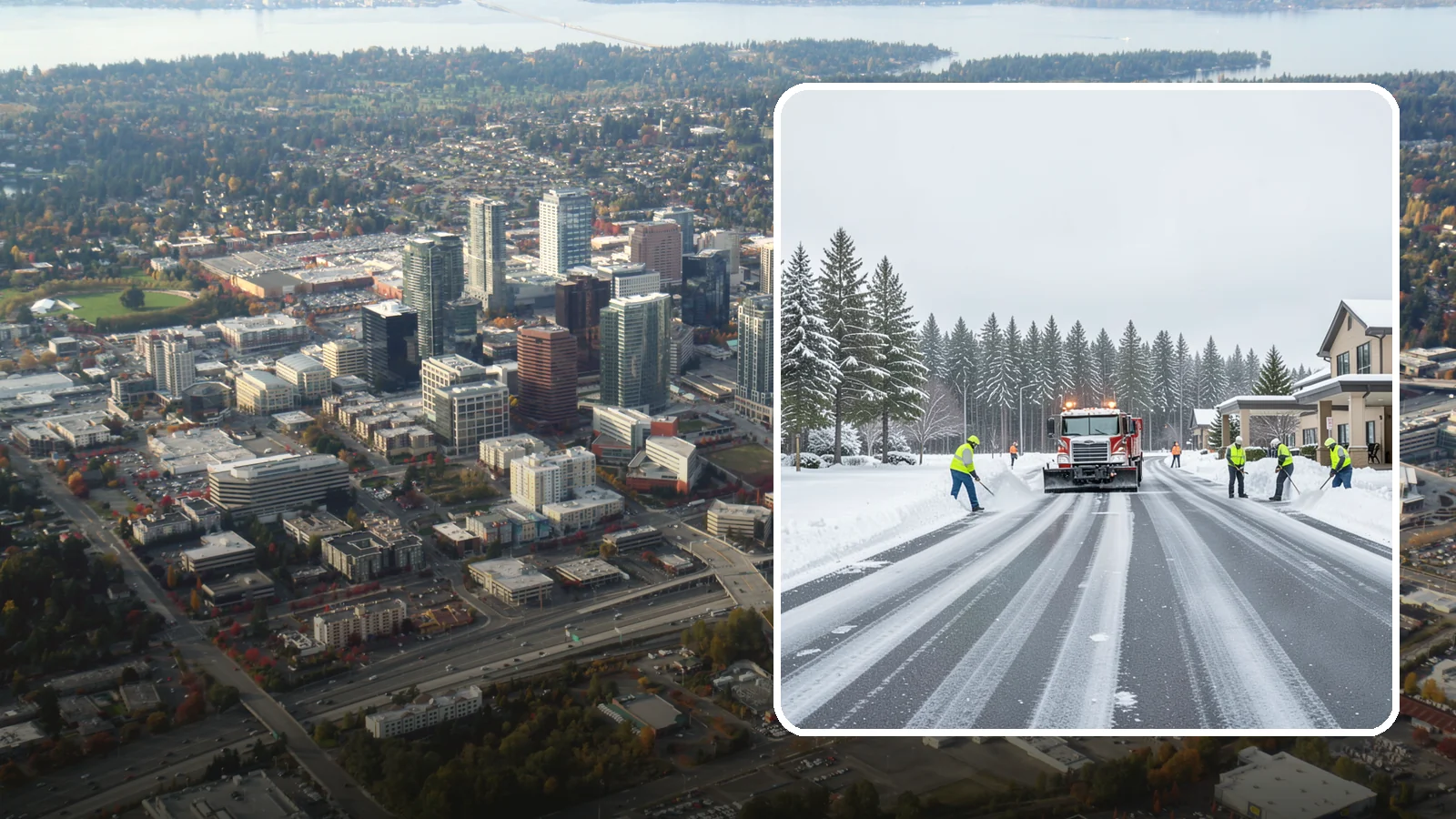 Hotel Parking Lot Snow Removal in Bellevue, King County, WA - We clear hotel lots and entry drives around the clock so Western Washington guests arrive and depart smoothly in winter.