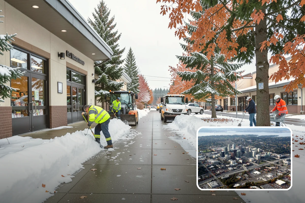 Hotel Parking Lot Snow Removal in Bellevue, King County, WA - Guests arrive and depart smoothly at any hour of the storm
