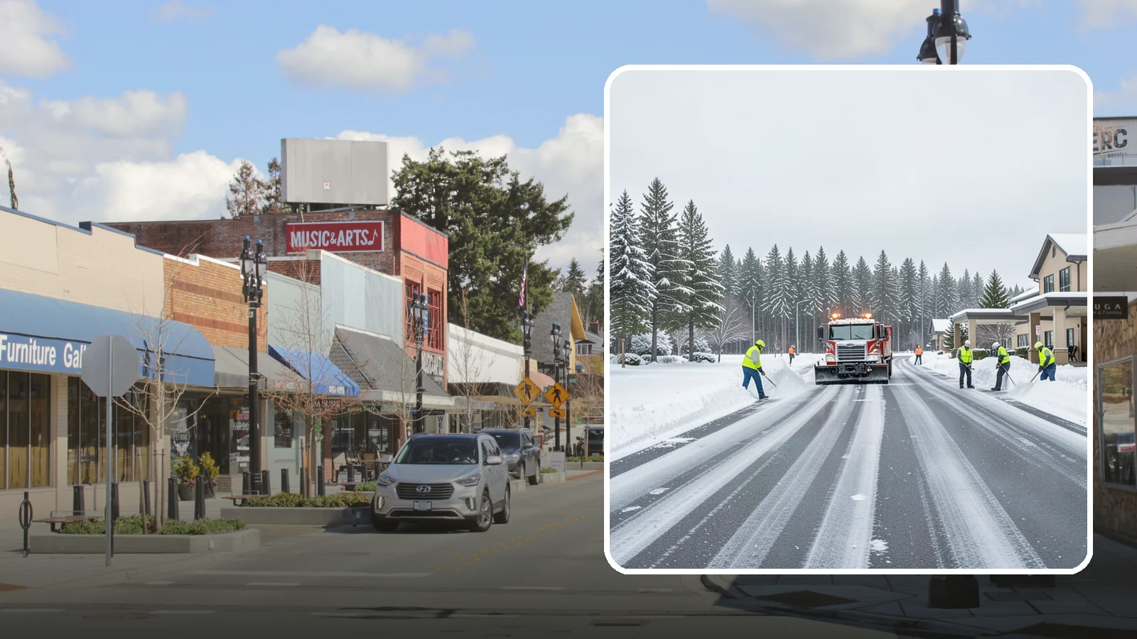 Hotel Parking Lot Snow Removal in Bothell, King County, WA - We clear hotel lots and entry drives around the clock so Western Washington guests arrive and depart smoothly in winter.