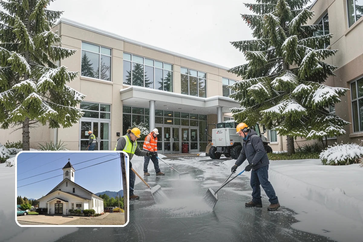 Hotel Parking Lot Snow Removal in Concrete, Skagit County, WA - Guests arrive and depart smoothly at any hour of the storm