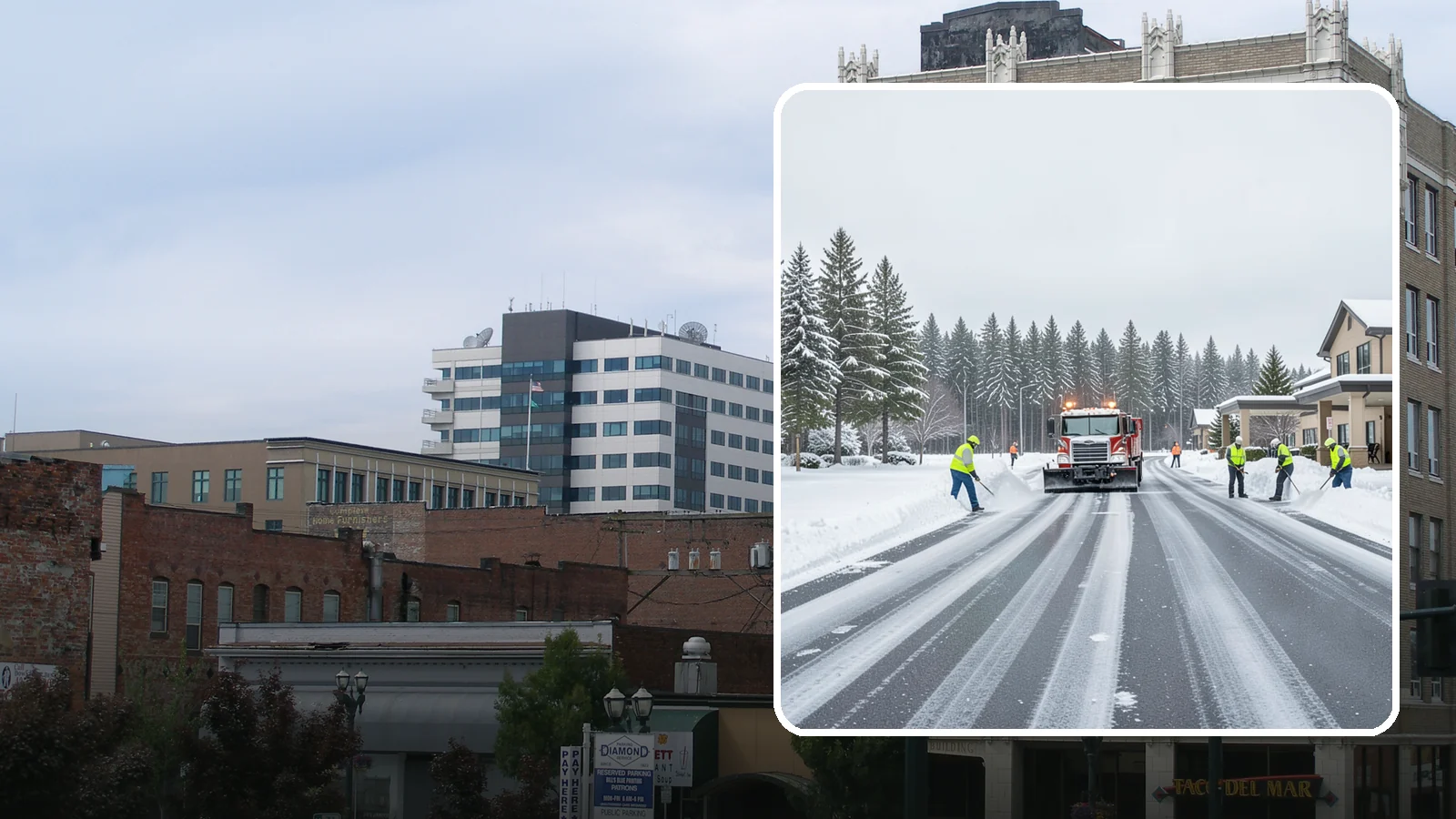Hotel Parking Lot Snow Removal in Everett, Snohomish County, WA - We clear hotel lots and entry drives around the clock so Western Washington guests arrive and depart smoothly in winter.