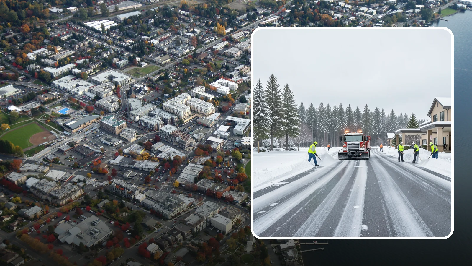 Hotel Parking Lot Snow Removal in Kirkland, King County, WA - We clear hotel lots and entry drives around the clock so Western Washington guests arrive and depart smoothly in winter.