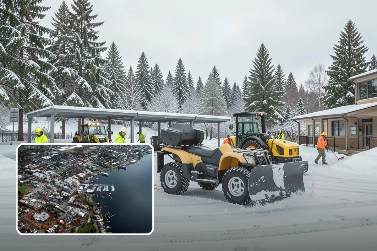 Hotel Parking Lot Snow Removal in Kirkland, King County, WA - Guests arrive and depart smoothly at any hour of the storm