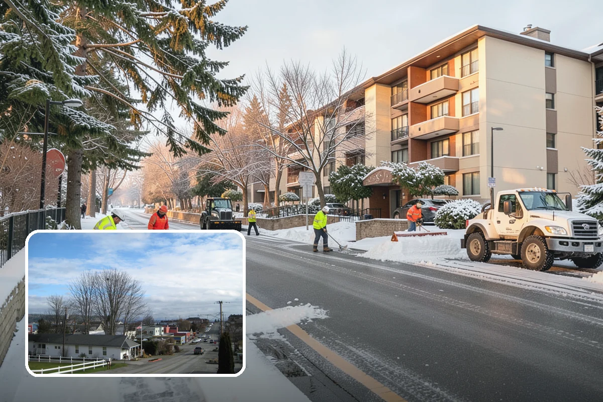 Hotel Parking Lot Snow Removal in Langley, Island County, WA - Guests arrive and depart smoothly at any hour of the storm