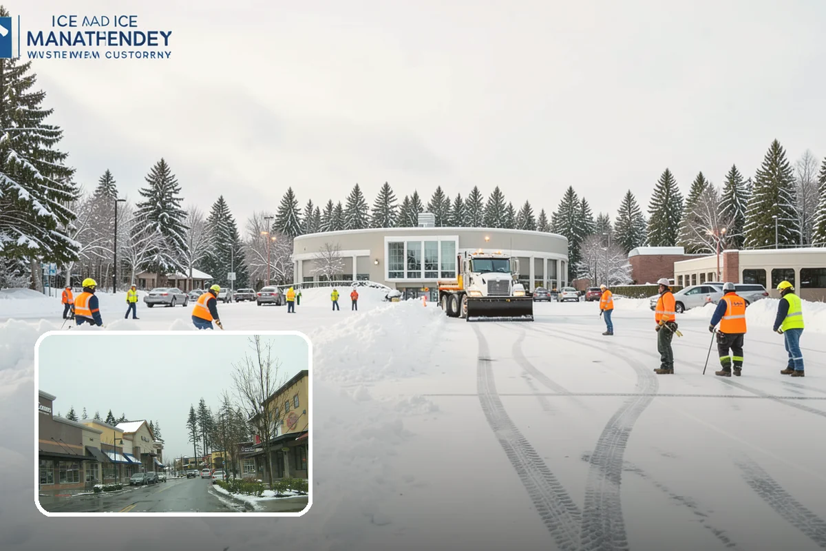 Hotel Parking Lot Snow Removal in Mill Creek, Snohomish County, WA - Guests arrive and depart smoothly at any hour of the storm