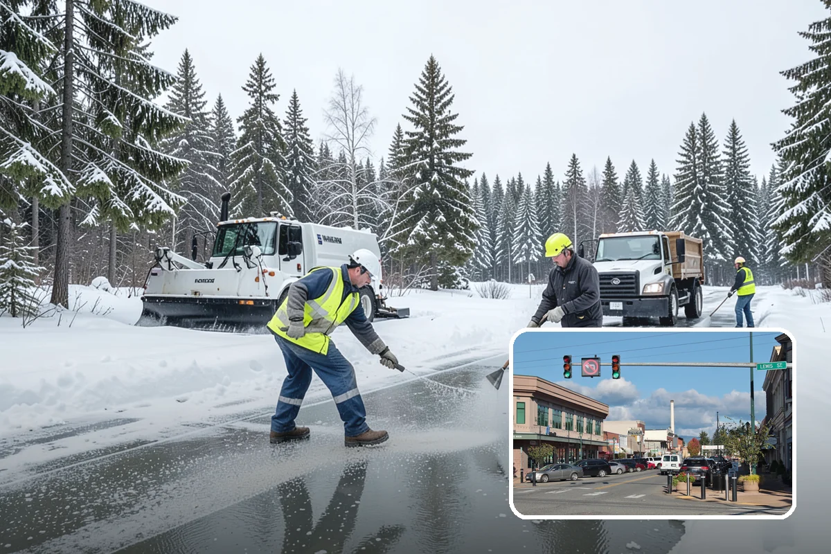 Hotel Parking Lot Snow Removal in Monroe, Snohomish County, WA - Guests arrive and depart smoothly at any hour of the storm