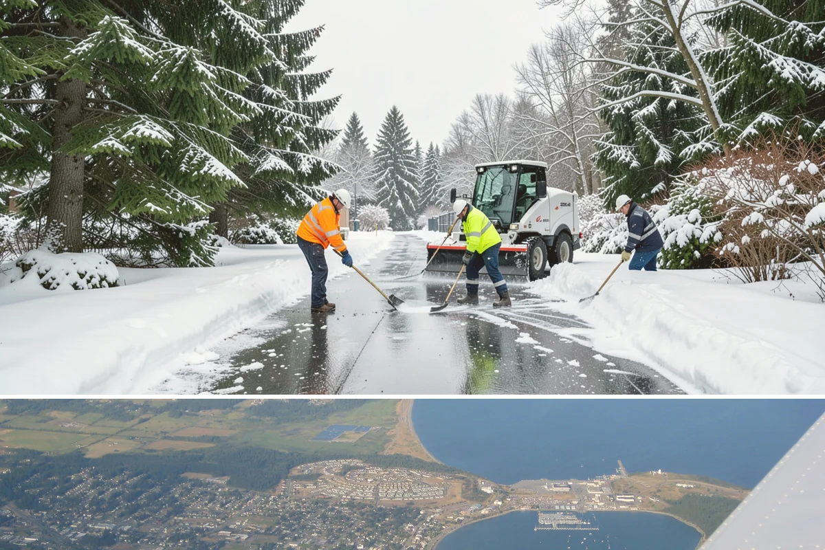 Hotel Parking Lot Snow Removal in Oak Harbor, Island County, WA - Hotel lots in the Puget Sound area need the most winter attention from December through February, spanning peak travel and...