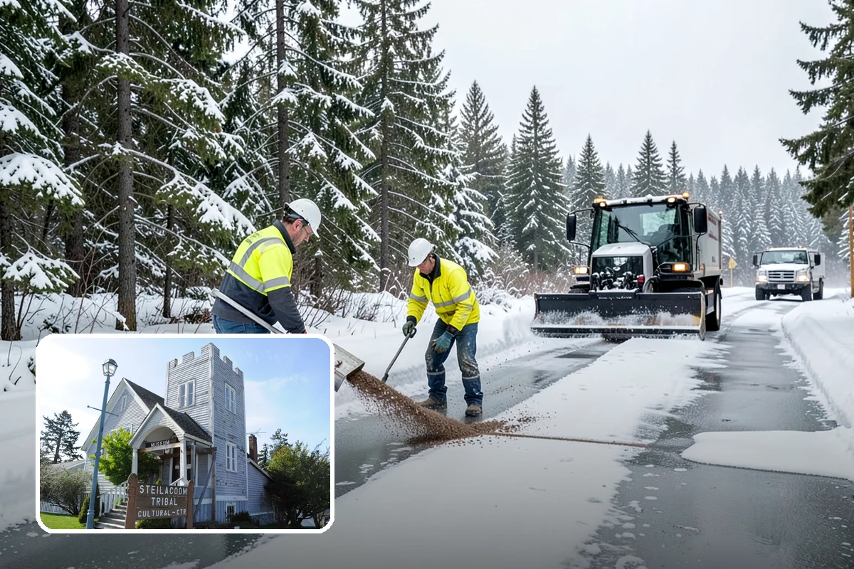 Hotel Parking Lot Snow Removal in Steilacoom, Pierce County, WA - Guests arrive and depart smoothly at any hour of the storm