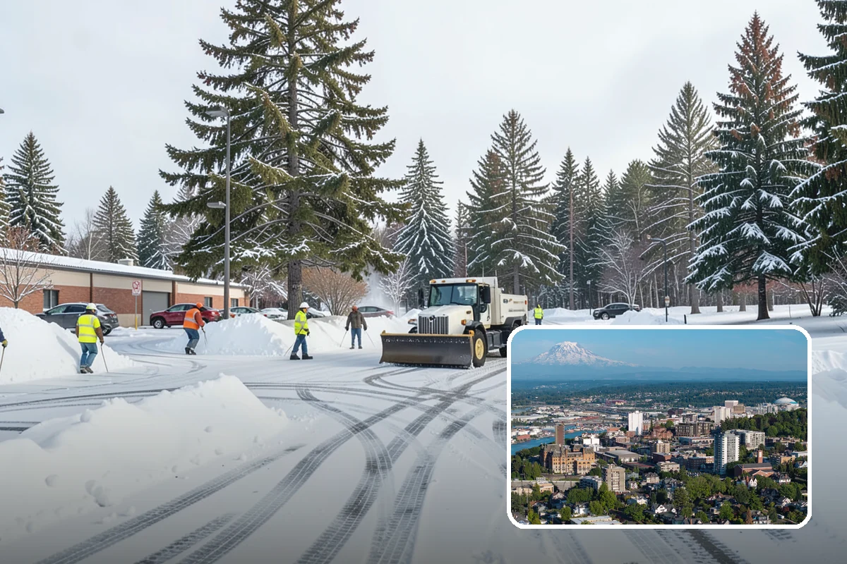 Hotel Parking Lot Snow Removal in Tacoma, Pierce County, WA - Guests arrive and depart smoothly at any hour of the storm