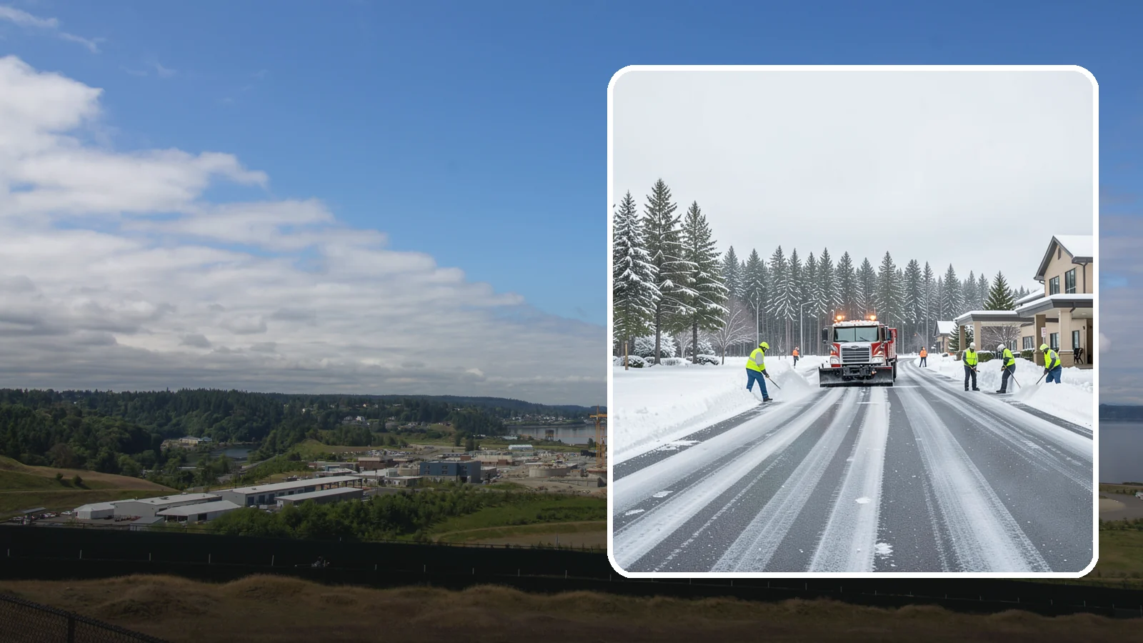 Hotel Parking Lot Snow Removal in University Place, Pierce County, WA - We clear hotel lots and entry drives around the clock so Western Washington guests arrive and depart smoothly in winter.