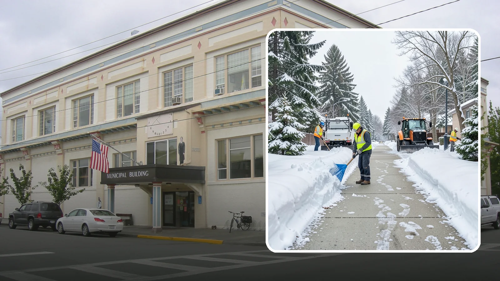 Hotel Sidewalk Clearing in Anacortes, Skagit County, WA - Guest-entrance sidewalk clearing for Western Washington hotels, keeping arrival walks, luggage paths, and side entries clear...