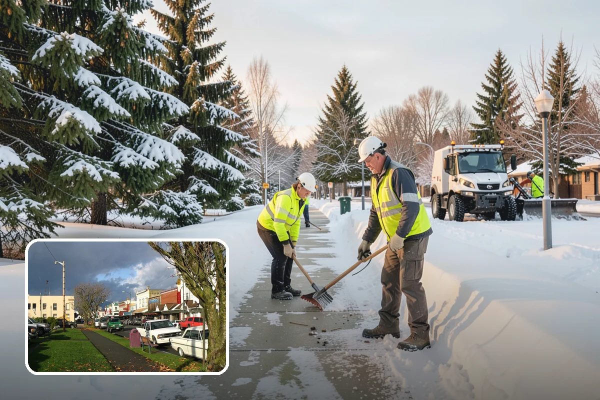 Hotel Sidewalk Clearing in Arlington, Snohomish County, WA - Around-the-clock coverage matches 24-hour guest arrivals