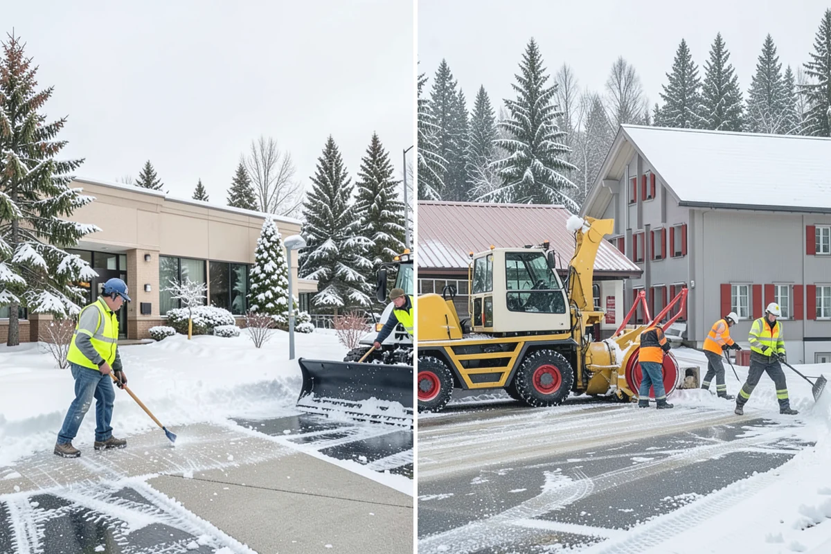 Hotel Sidewalk Clearing in Auburn, King County, WA - Clear the arrival canopy and check-in walk as top priority