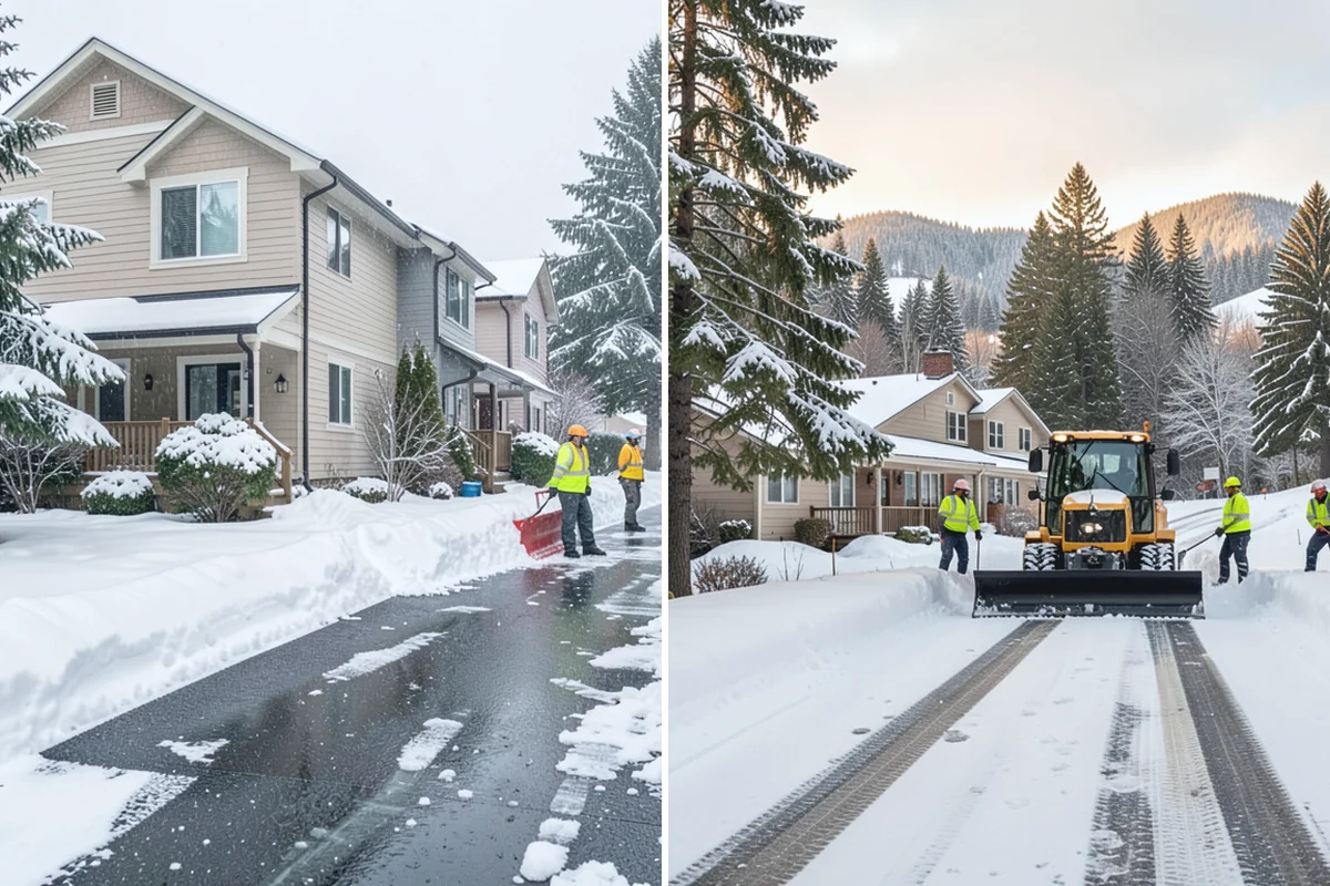 Hotel Sidewalk Clearing in Beaux Arts Village, King County, WA - Clear the arrival canopy and check-in walk as top priority