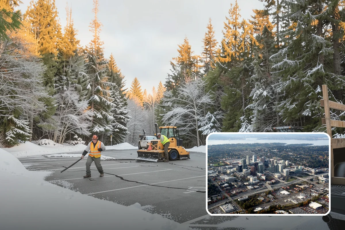 Hotel Sidewalk Clearing in Bellevue, King County, WA - Around-the-clock coverage matches 24-hour guest arrivals